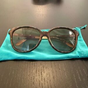 Gucci Brown Tortoiseshell Sunglasses with Turquoise Pouch